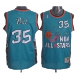 Men's Mitchell and Ness Detroit Pistons #35 Grant Hill Authentic Light Blue 1996 All Star Throwback NBA Jersey