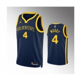 Men's Golden State Warriors #4 Moses Moody Navy Statement EditionStitched Jersey