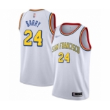 Men's Golden State Warriors #24 Rick Barry Authentic White Hardwood Classics Basketball Jersey - San Francisco Classic Edition