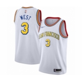 Men's Golden State Warriors #3 David West Authentic White Hardwood Classics Basketball Jersey - San Francisco Classic Edition