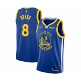 Men's Golden State Warriors #8 Alec Burks Authentic Royal Finished Basketball Jersey - Icon Edition