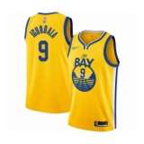 Men's Golden State Warriors #9 Andre Iguodala Authentic Gold Finished Basketball Jersey - Statement Edition