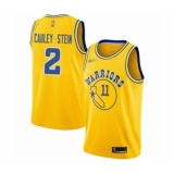 Men's Golden State Warriors #2 Willie Cauley-Stein Authentic Gold Hardwood Classics Basketball Jersey