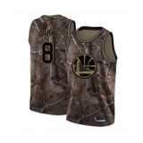 Youth Golden State Warriors #8 Alec Burks Swingman Camo Realtree Collection Basketball Jersey