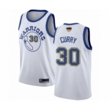 Men's Golden State Warriors #30 Stephen Curry Swingman White Hardwood Classics 2019 Basketball Finals Bound Basketball Jersey