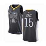 Women's Golden State Warriors #15 Damian Jones Swingman Black 2019 Basketball Finals Bound Basketball Jersey - Statement Edition
