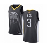 Youth Golden State Warriors #3 David West Swingman Black 2019 Basketball Finals Bound Basketball Jersey - Statement Edition