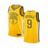 Men's Nike Golden State Warriors #9 Andre Iguodala Yellow Swingman Jersey - Earned Edition