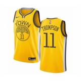 Youth Nike Golden State Warriors #11 Klay Thompson Yellow Swingman Jersey - Earned Edition