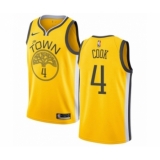 Youth Nike Golden State Warriors #4 Quinn Cook Yellow Swingman Jersey - Earned Edition