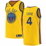 Women's Nike Golden State Warriors #4 Quinn Cook Swingman Gold NBA Jersey - City Edition