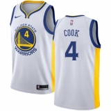Men's Nike Golden State Warriors #4 Quinn Cook Swingman White NBA Jersey - Association Edition