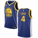 Men's Nike Golden State Warriors #4 Quinn Cook Swingman Royal Blue NBA Jersey - Icon Edition