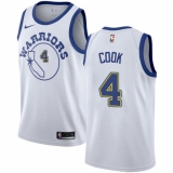 Men's Nike Golden State Warriors #4 Quinn Cook Swingman White Hardwood Classics NBA Jersey