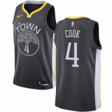 Men's Nike Golden State Warriors #4 Quinn Cook Swingman Black NBA Jersey - Statement Edition