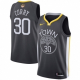 Youth Nike Golden State Warriors #30 Stephen Curry Swingman Black Alternate 2018 NBA Finals Bound NBA Jersey - Statement Edition