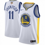 Youth Nike Golden State Warriors #11 Klay Thompson Swingman White Home 2018 NBA Finals Bound NBA Jersey - Association Edition