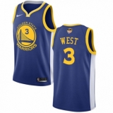 Men's Nike Golden State Warriors #3 David West Swingman Royal Blue Road 2018 NBA Finals Bound NBA Jersey - Icon Edition