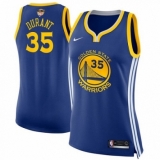 Women's Nike Golden State Warriors #35 Kevin Durant Authentic Royal Blue Road 2018 NBA Finals Bound NBA Jersey - Icon Edition