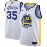 Youth Nike Golden State Warriors #35 Kevin Durant Authentic White Home 2018 NBA Finals Bound NBA Jersey - Association Edition