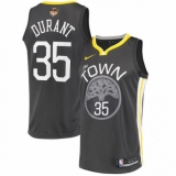 Youth Nike Golden State Warriors #35 Kevin Durant Swingman Black Alternate 2018 NBA Finals Bound NBA Jersey - Statement Edition
