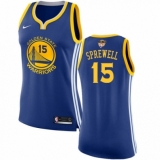 Youth Nike Golden State Warriors #15 Latrell Sprewell Authentic Royal Blue Road 2018 NBA Finals Bound NBA Jersey - Icon Edition