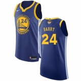 Men's Nike Golden State Warriors #24 Rick Barry Authentic Royal Blue Road 2018 NBA Finals Bound NBA Jersey - Icon Edition