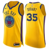 Youth Nike Golden State Warriors #35 Kevin Durant Swingman Gold NBA Jersey - City Edition