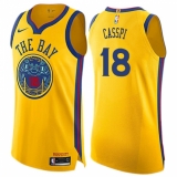 Youth Nike Golden State Warriors #18 Omri Casspi Swingman Gold NBA Jersey - City Edition