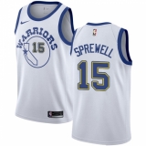 Women's Nike Golden State Warriors #15 Latrell Sprewell Authentic White Hardwood Classics NBA Jersey