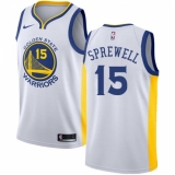 Men's Nike Golden State Warriors #15 Latrell Sprewell Swingman White Home NBA Jersey - Association Edition
