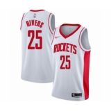 Men's Houston Rockets #25 Austin Rivers Authentic White Finished Basketball Jersey - Association Edition