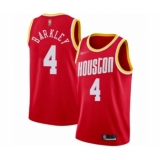 Men's Houston Rockets #4 Charles Barkley Authentic Red Hardwood Classics Finished Basketball Jersey