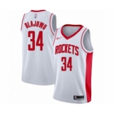 Women's Houston Rockets #34 Hakeem Olajuwon Swingman White Finished Basketball Jersey - Association Edition