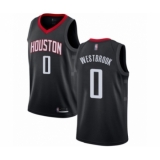 Men's Houston Rockets #0 Russell Westbrook Authentic Black Basketball Jersey Statement Edition