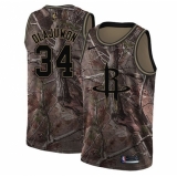 Men's Nike Houston Rockets #34 Hakeem Olajuwon Camo NBA Swingman Realtree Collection Jersey