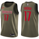 Youth Nike Houston Rockets #17 PJ Tucker Swingman Green Salute to Service NBA Jersey