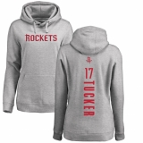 NBA Women's Nike Houston Rockets #17 PJ Tucker Ash Backer Pullover Hoodie