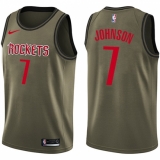 Men's Nike Houston Rockets #7 Joe Johnson Swingman Green Salute to Service NBA Jersey
