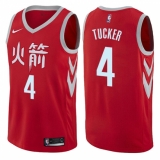 Men's Nike Houston Rockets #4 PJ Tucker Authentic Red NBA Jersey - City Edition