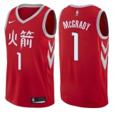 Men's Nike Houston Rockets #1 Tracy McGrady Authentic Red NBA Jersey - City Edition