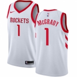 Men's Nike Houston Rockets #1 Tracy McGrady Authentic White Home NBA Jersey - Association Edition