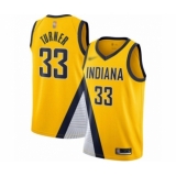 Men's Indiana Pacers #33 Myles Turner Authentic Gold Finished Basketball Jersey - Statement Edition