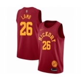 Men's Indiana Pacers #26 Jeremy Lamb Authentic Red Hardwood Classics Basketball Jersey