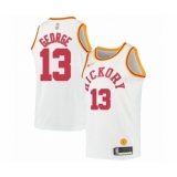 Men's Indiana Pacers #13 Paul George Authentic White Hardwood Classics Basketball Jersey
