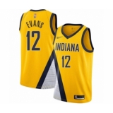 Men's Indiana Pacers #12 Tyreke Evans Authentic Gold Finished Basketball Jersey - Statement Edition