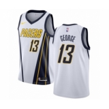 Men's Nike Indiana Pacers #13 Paul George White Swingman Jersey - Earned Edition