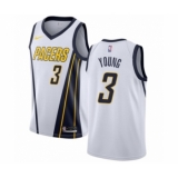 Women's Nike Indiana Pacers #3 Joe Young White Swingman Jersey - Earned Edition