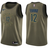 Men's Nike Indiana Pacers #12 Tyreke Evans Swingman Green Salute to Service NBA Jersey