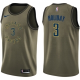 Men's Nike Indiana Pacers #3 Aaron Holiday Swingman Green Salute to Service NBA Jersey